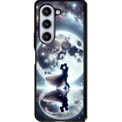 Coque Samsung Galaxy Z Fold5 - Silicone rigide noir Valentine 2024 Love under the moon