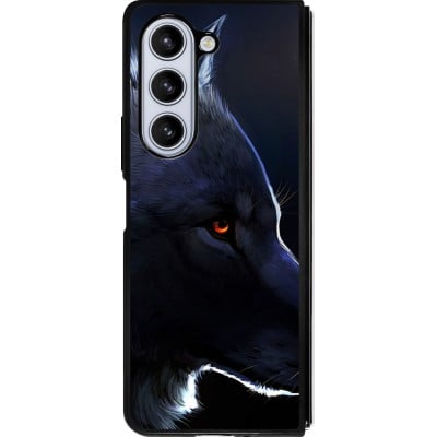 Coque Samsung Galaxy Z Fold5 - Silicone rigide noir Wolf Shape