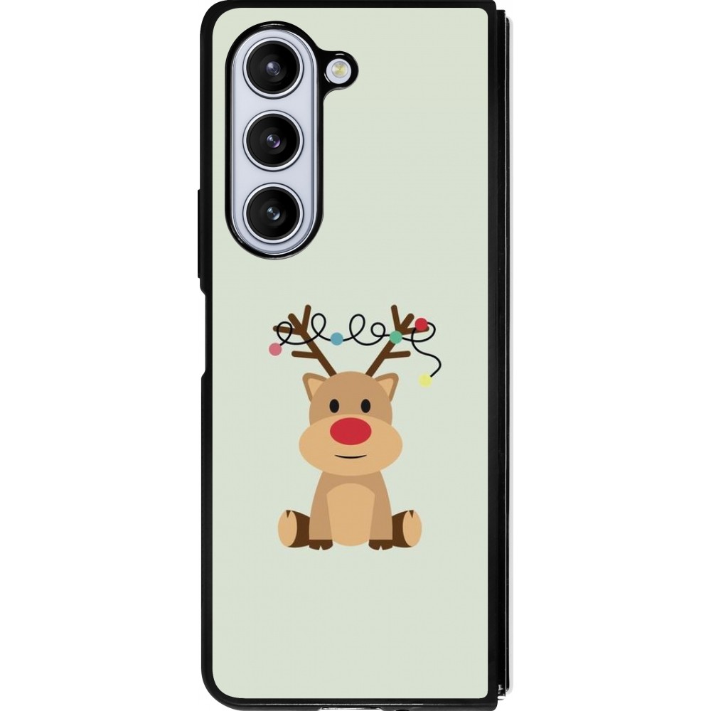 Coque Samsung Galaxy Z Fold5 - Silicone rigide noir Christmas 22 baby reindeer