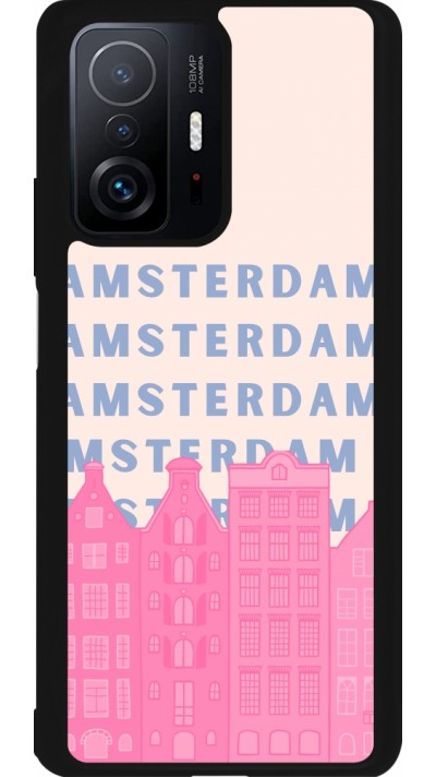 Coque Xiaomi 11T - Silicone rigide noir Amsterdam Pink Print