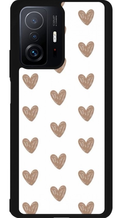 Coque Xiaomi 11T - Silicone rigide noir Autumn 2024 brown hearts