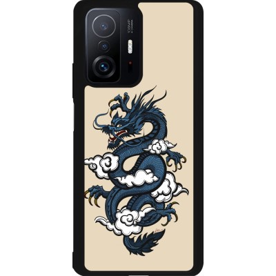 Coque Xiaomi 11T - Silicone rigide noir Blue Dragon Tattoo