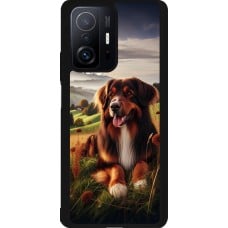 Coque Xiaomi 11T - Silicone rigide noir Chien Campagne Suisse