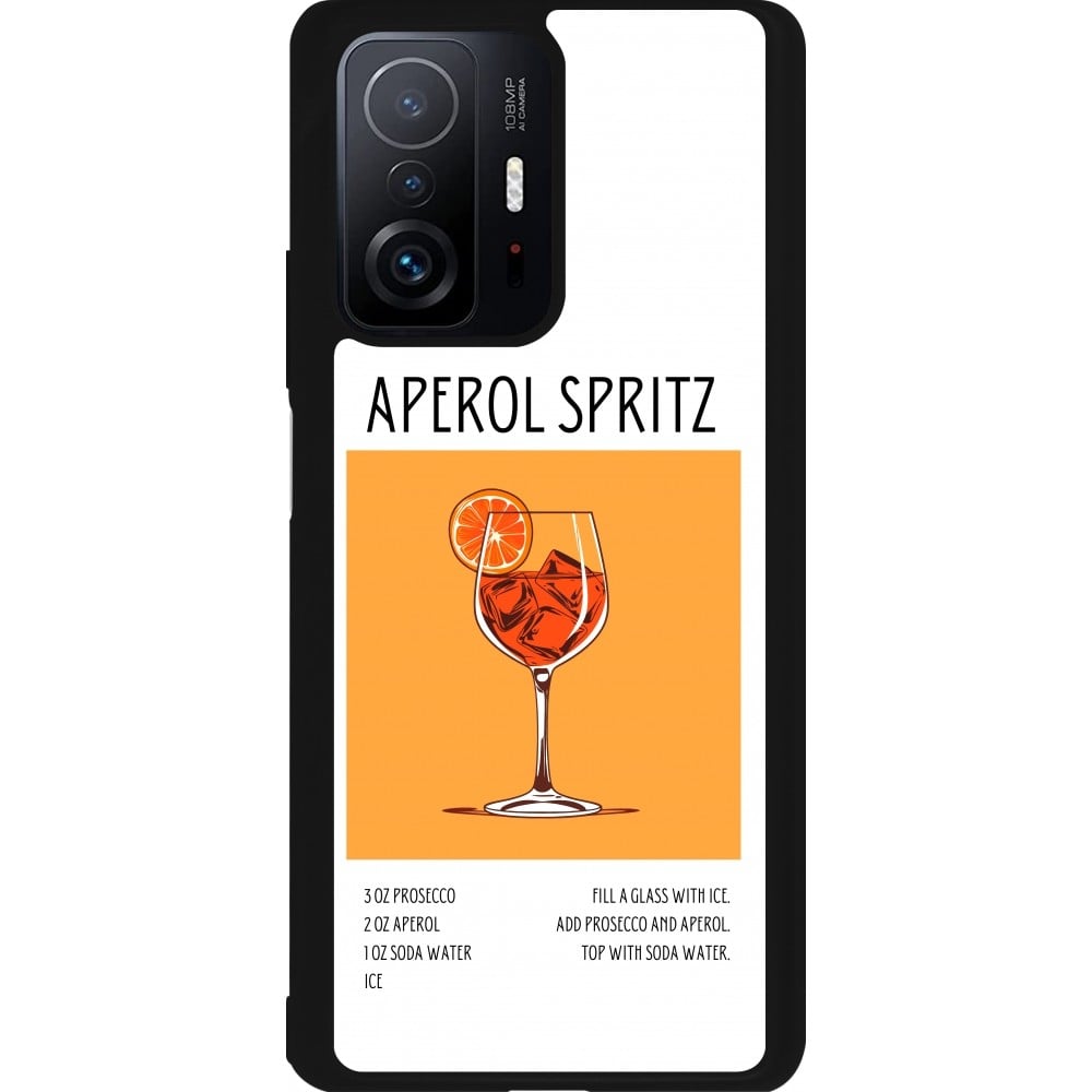 Coque Xiaomi 11T - Silicone rigide noir Cocktail recette Aperol Spritz