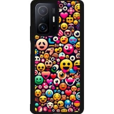 Coque Xiaomi 11T - Silicone rigide noir Emoji Mix Color