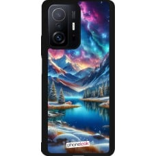 Coque Xiaomi 11T - Silicone rigide noir Fantasy Mountain Lake Sky Stars