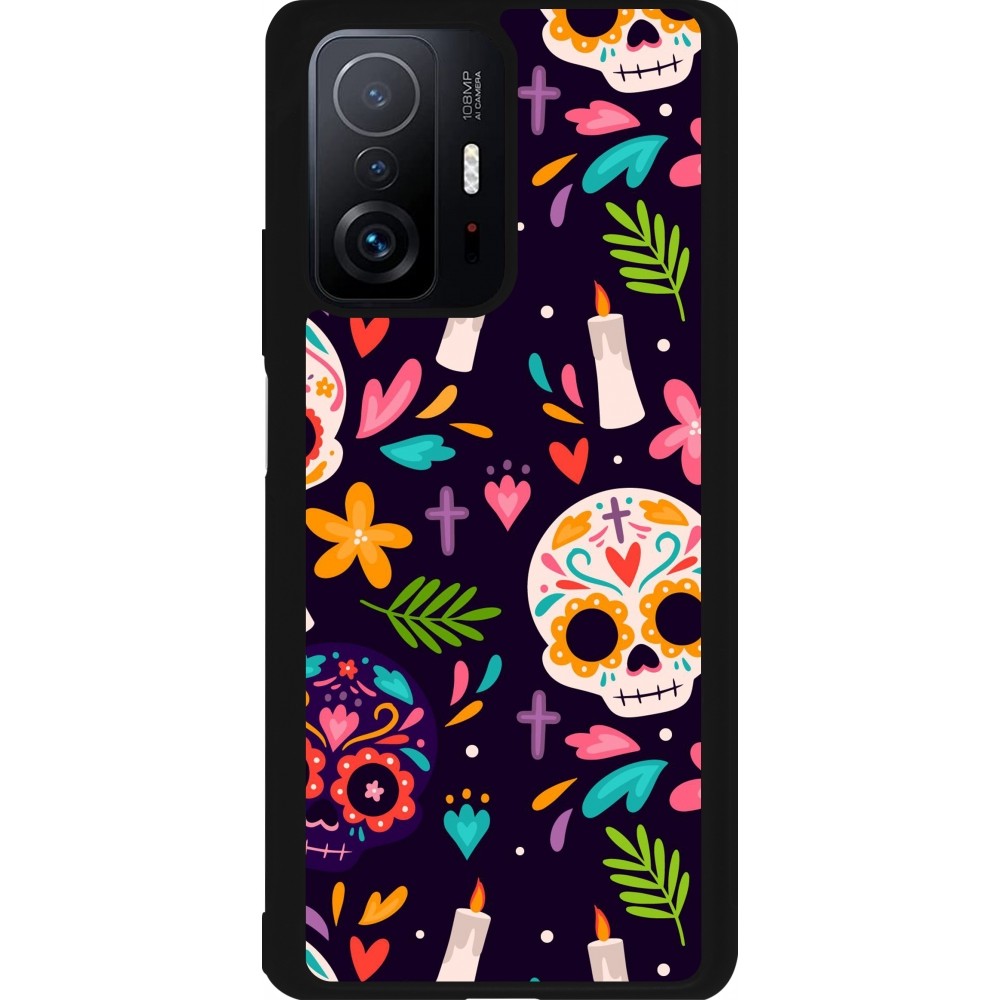 Coque Xiaomi 11T - Silicone rigide noir Halloween 2023 mexican style