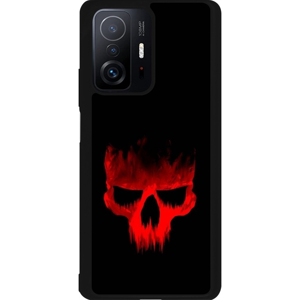 Coque Xiaomi 11T - Silicone rigide noir Halloween 2023 scary skull