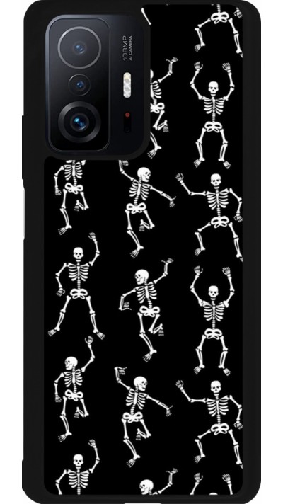 Coque Xiaomi 11T - Silicone rigide noir Halloween 2024 dancing skeleton