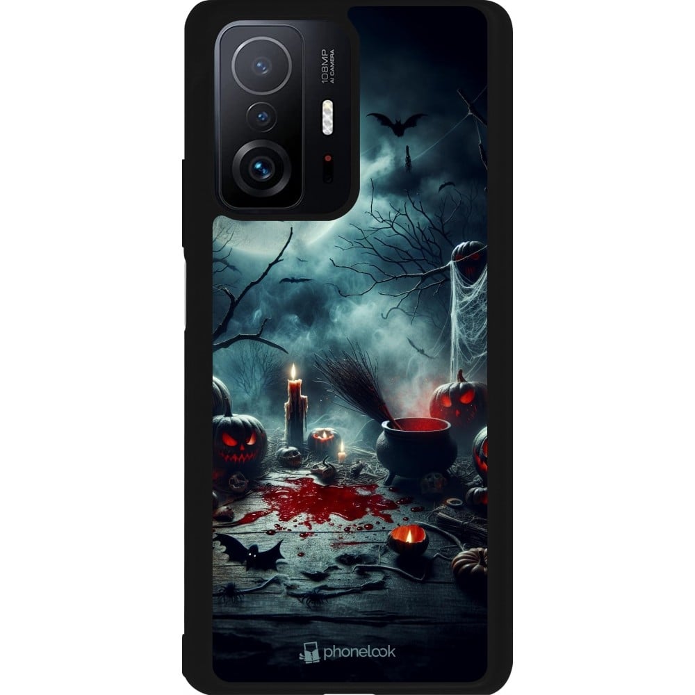 Coque Xiaomi 11T - Silicone rigide noir Halloween 2024 Dark Moon