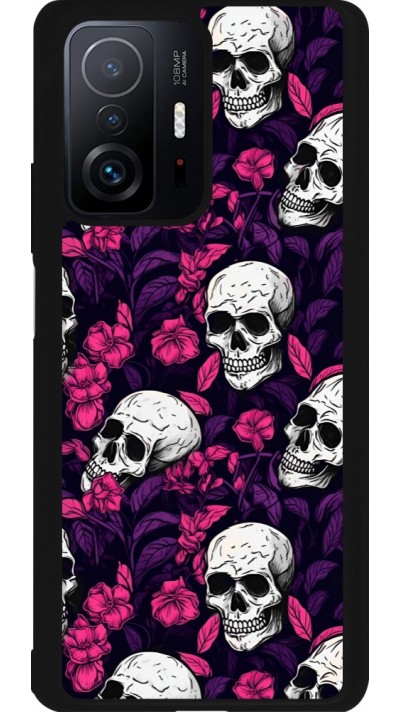 Coque Xiaomi 11T - Silicone rigide noir Halloween 2024 romantic skulls