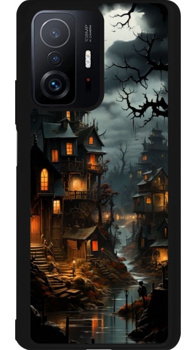 Coque Xiaomi 11T - Silicone rigide noir Halloween 2024 scary town