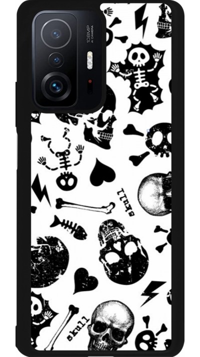 Coque Xiaomi 11T - Silicone rigide noir Halloween 2024 skeleton mix