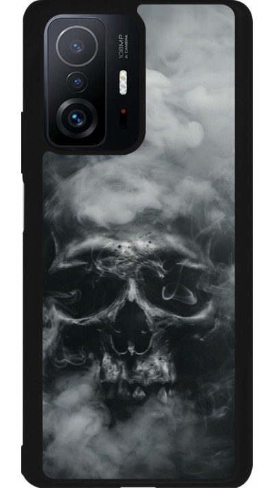 Coque Xiaomi 11T - Silicone rigide noir Halloween 2024 smoky skull