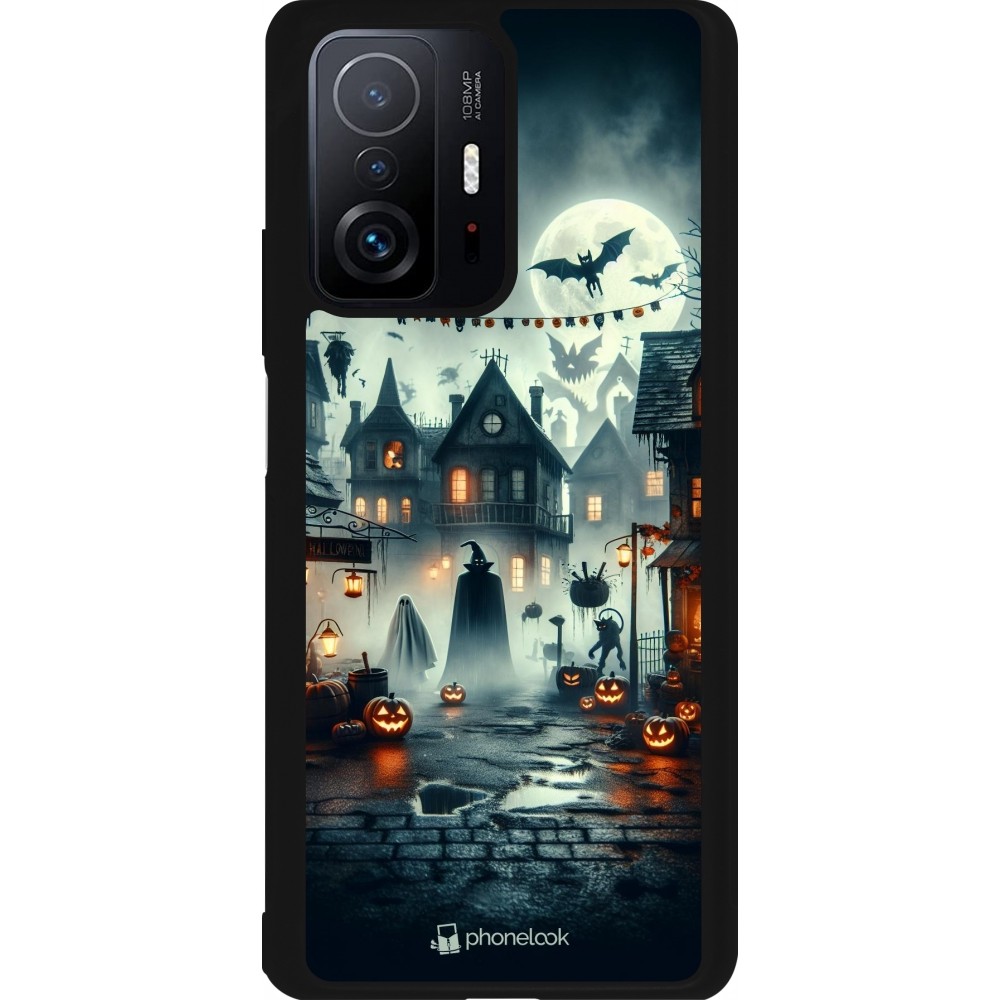 Coque Xiaomi 11T - Silicone rigide noir Halloween Spookville