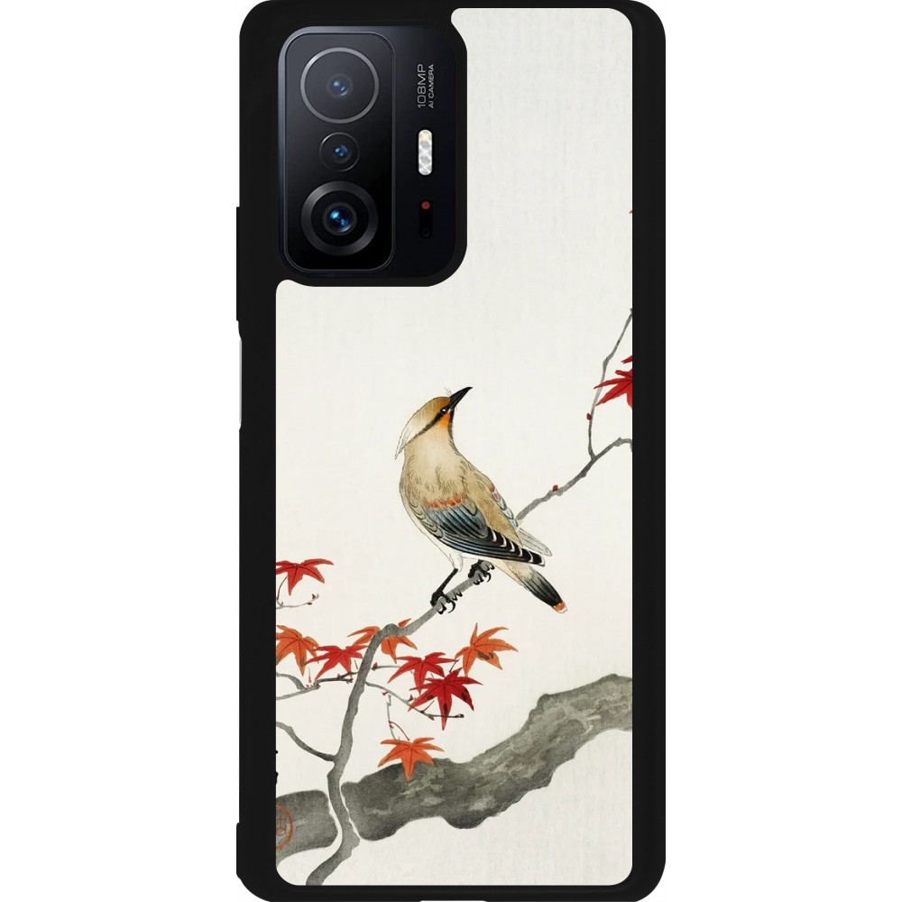 Coque Xiaomi 11T - Silicone rigide noir Japanese Bird