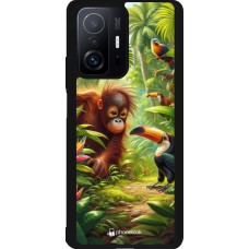 Coque Xiaomi 11T - Silicone rigide noir Jungle Tropicale Tayrona