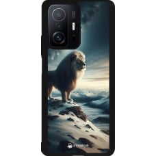 Coque Xiaomi 11T - Silicone rigide noir Le lion blanc