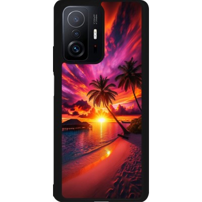 Coque Xiaomi 11T - Silicone rigide noir Maldives Dusk Bliss