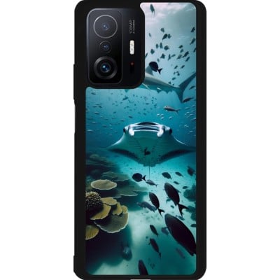 Coque Xiaomi 11T - Silicone rigide noir Manta Lagon Nettoyage