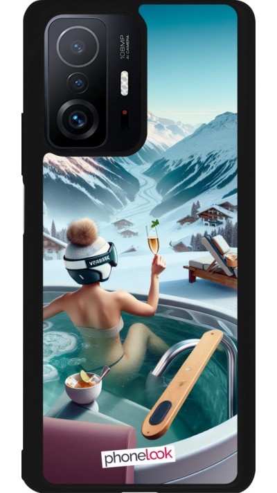 Coque Xiaomi 11T - Silicone rigide noir Montagne Glamour Jacuzzi