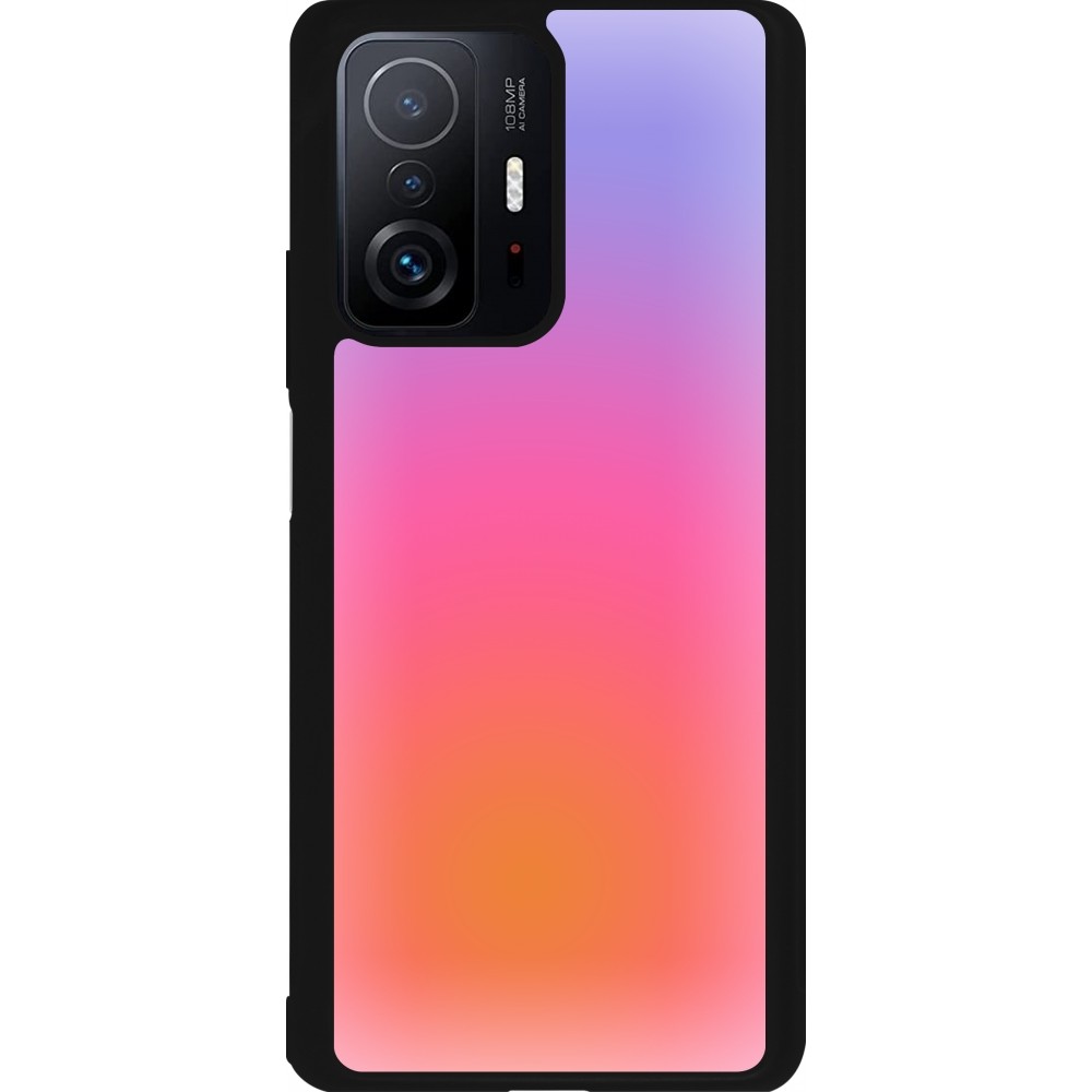 Coque Xiaomi 11T - Silicone rigide noir Orange Pink Blue Gradient