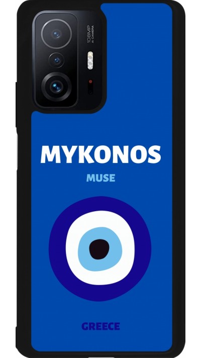 Xiaomi 11T Case Hülle - Silikon schwarz Pop Summer Destination Mykonos