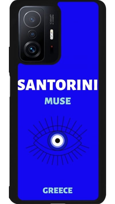 Xiaomi 11T Case Hülle - Silikon schwarz Pop Summer Destination Santorini