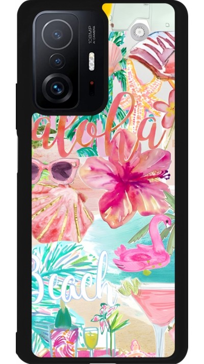 Xiaomi 11T Case Hülle - Silikon schwarz Preppy Collage Aloha