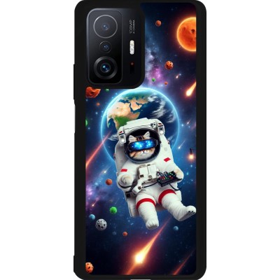 Coque Xiaomi 11T - Silicone rigide noir VR SpaceCat Odyssey