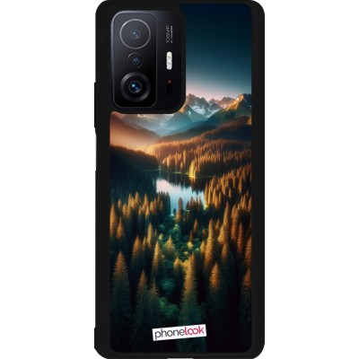 Coque Xiaomi 11T - Silicone rigide noir Sunset Forest Lake