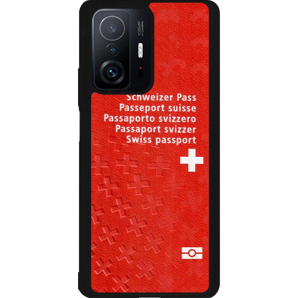 Coque Xiaomi 11T - Silicone rigide noir Swiss Passport