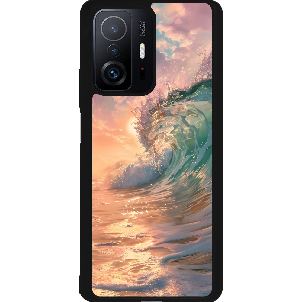 Coque Xiaomi 11T - Silicone rigide noir Wave Sunset