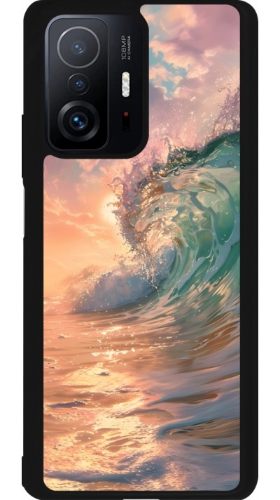 Coque Xiaomi 11T - Silicone rigide noir Wave Sunset