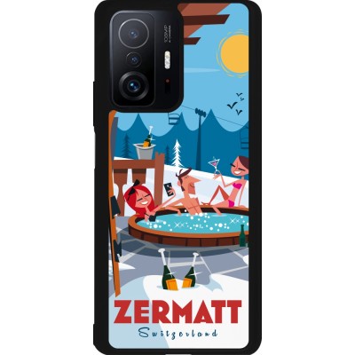 Coque Xiaomi 11T - Silicone rigide noir Zermatt Mountain Jacuzzi