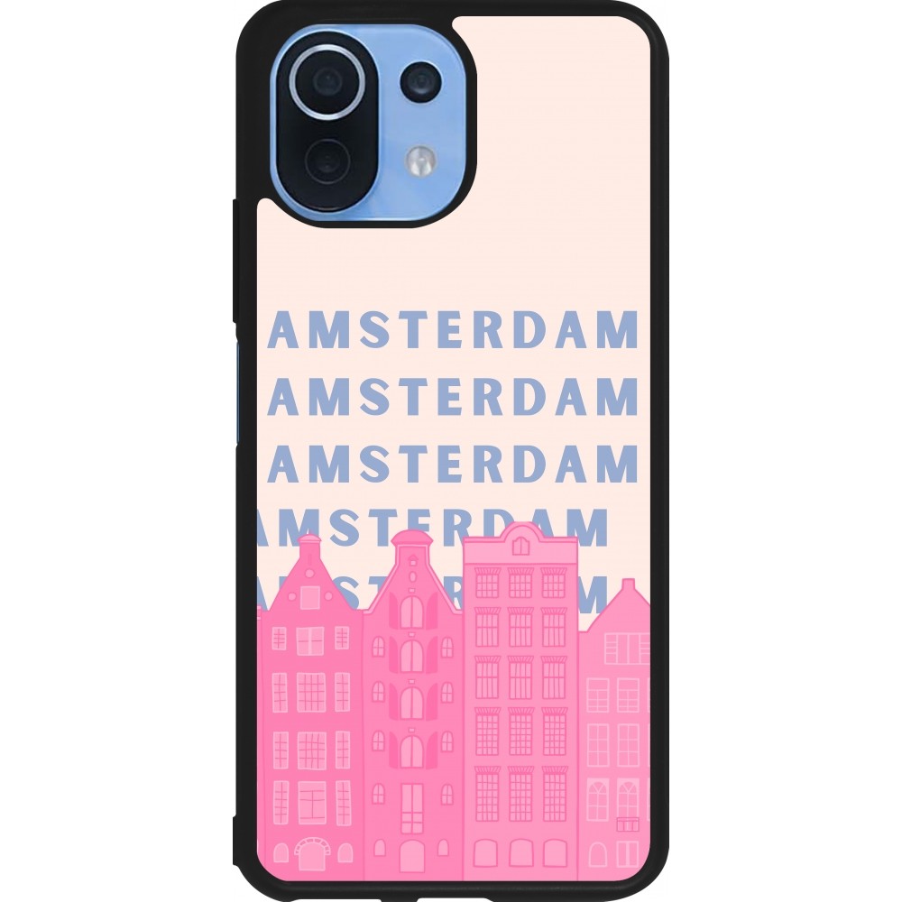 Coque Xiaomi Mi 11 Lite 5G - Silicone rigide noir Amsterdam Pink Print