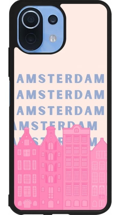 Coque Xiaomi Mi 11 Lite 5G - Silicone rigide noir Amsterdam Pink Print