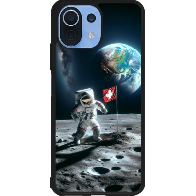 Coque Xiaomi Mi 11 Lite 5G - Silicone rigide noir Astro Suisse sur lune