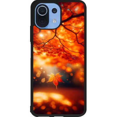 Coque Xiaomi Mi 11 Lite 5G - Silicone rigide noir Automne Magique Orange