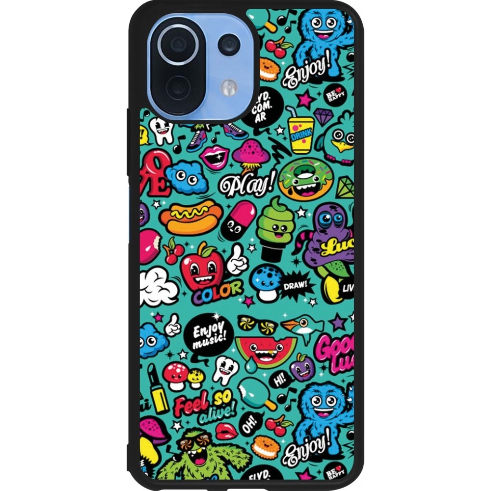 Coque Xiaomi Mi 11 Lite 5G - Silicone rigide noir Cartoons old school