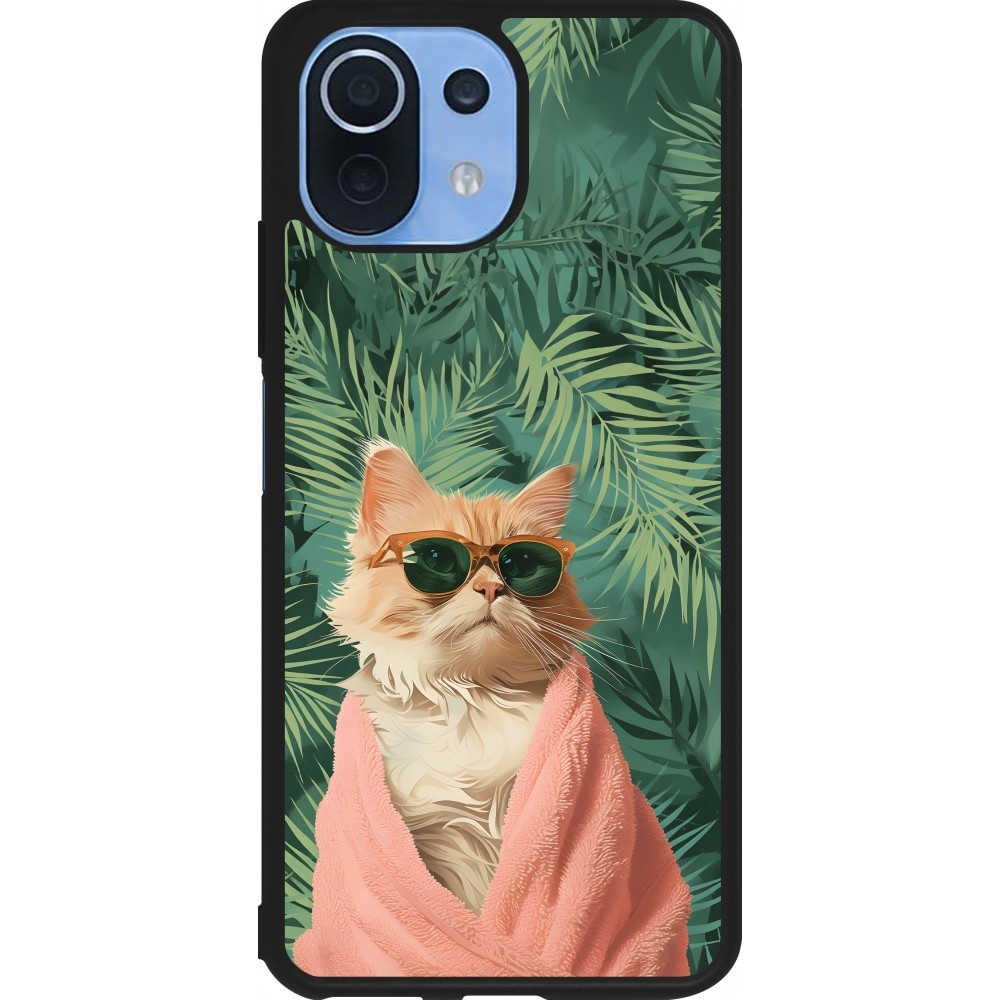 Coque Xiaomi Mi 11 Lite 5G - Silicone rigide noir Cat Summer Palms