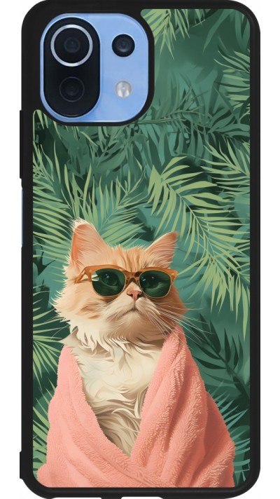 Coque Xiaomi Mi 11 Lite 5G - Silicone rigide noir Cat Summer Palms