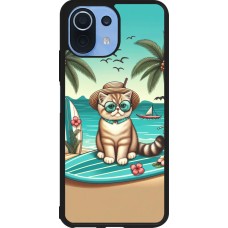 Coque Xiaomi Mi 11 Lite 5G - Silicone rigide noir Chat Surf Style