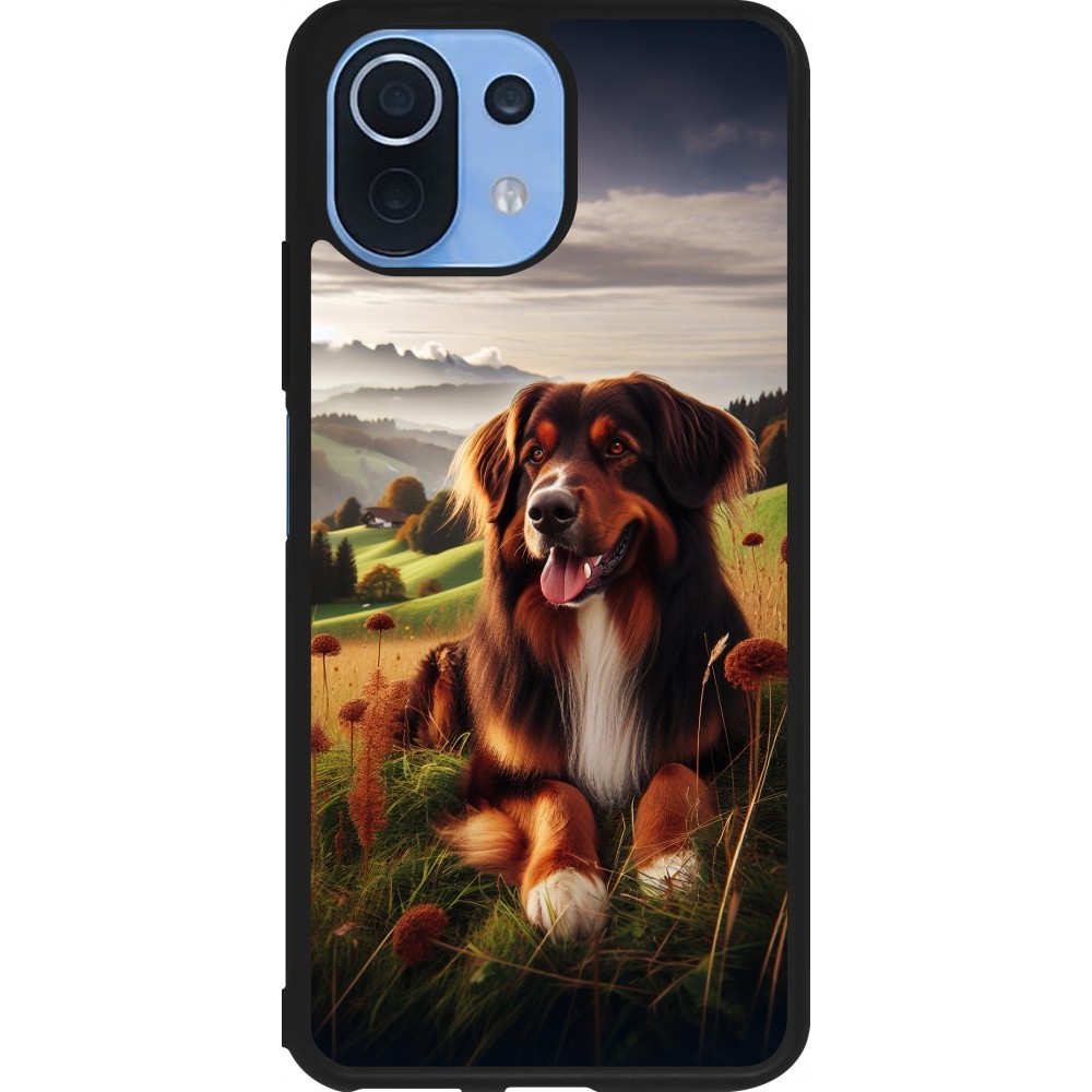 Coque Xiaomi Mi 11 Lite 5G - Silicone rigide noir Chien Campagne Suisse