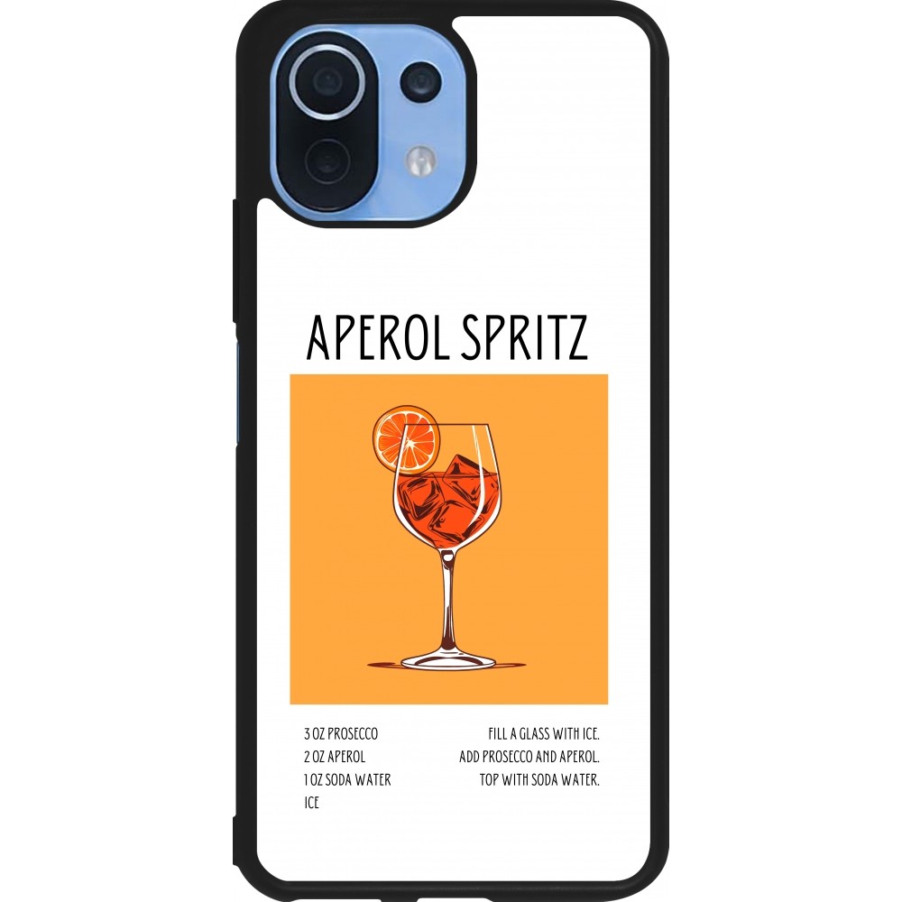 Coque Xiaomi Mi 11 Lite 5G - Silicone rigide noir Cocktail recette Aperol Spritz