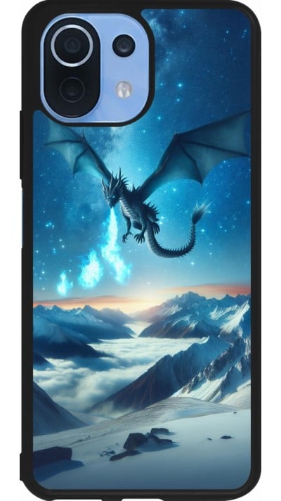 Coque Xiaomi Mi 11 Lite 5G - Silicone rigide noir Dragon nocturne montagne