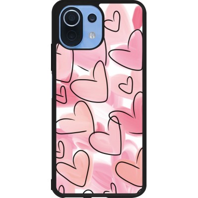 Coque Xiaomi Mi 11 Lite 5G - Silicone rigide noir Easter 2023 pink hearts