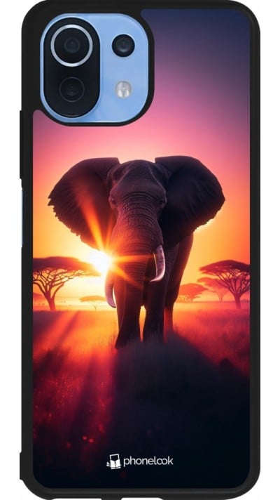 Coque Xiaomi Mi 11 Lite 5G - Silicone rigide noir Elephant Sunrise Beauty