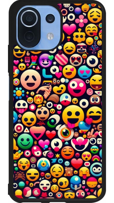 Coque Xiaomi Mi 11 Lite 5G - Silicone rigide noir Emoji Mix Color