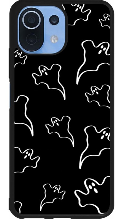 Coque Xiaomi Mi 11 Lite 5G - Silicone rigide noir Halloween 2024 black and white ghosts